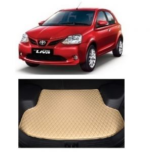 7D Car Trunk/Boot/Dicky PU Leatherette Mat for Etios Liva  - beige